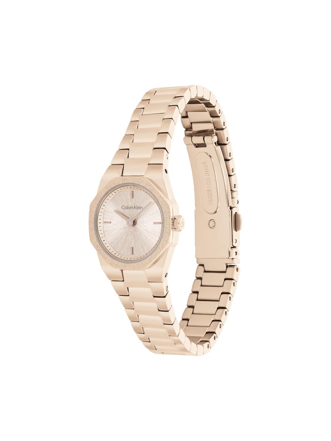 Calvin Klein Geometric Elegance Beige Gold 23 mm Dial Women Watch 25100144