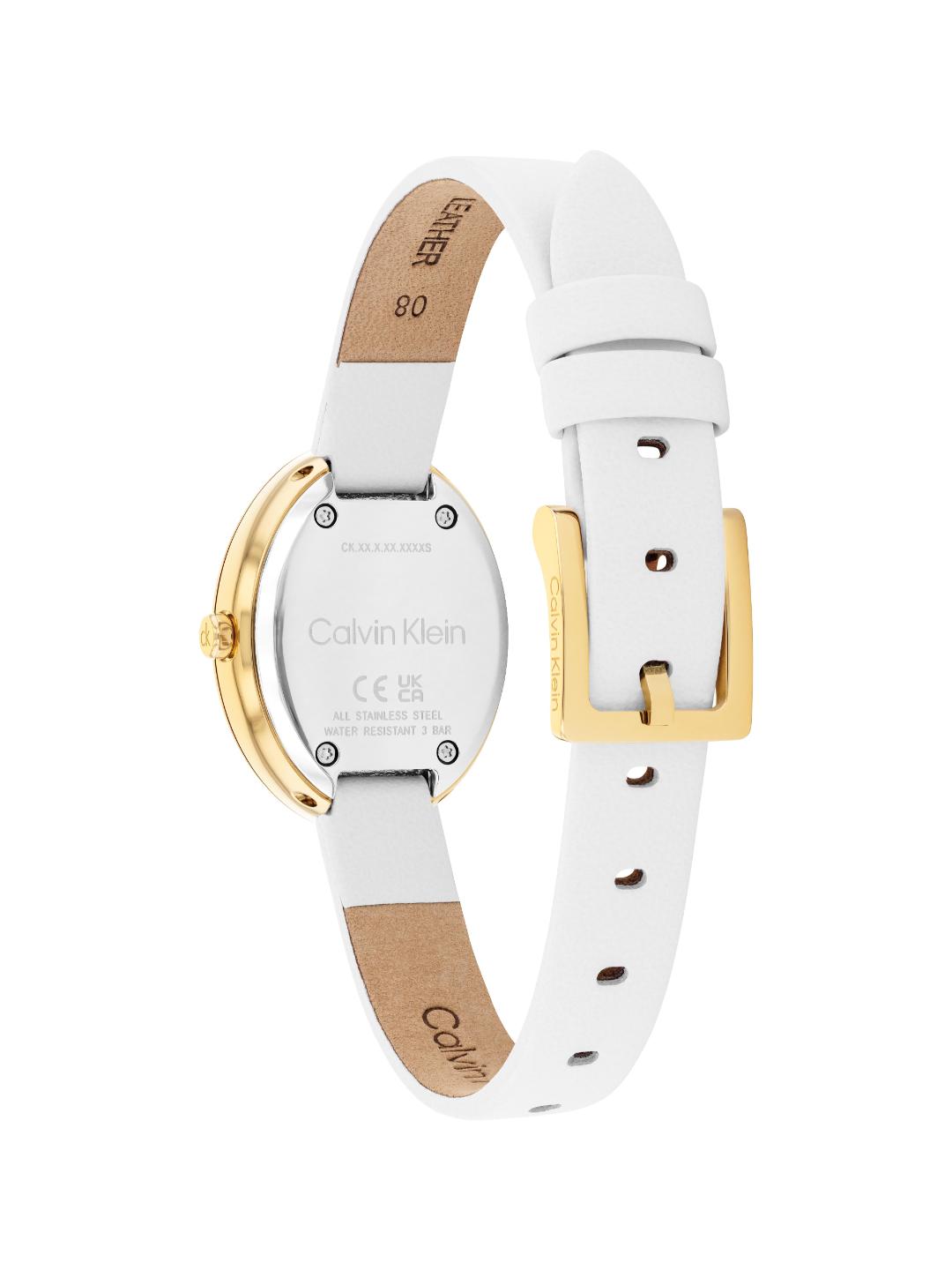 Calvin Klein Twisted Bezel White 24 mm Dial Women Analog Watch 25100146
