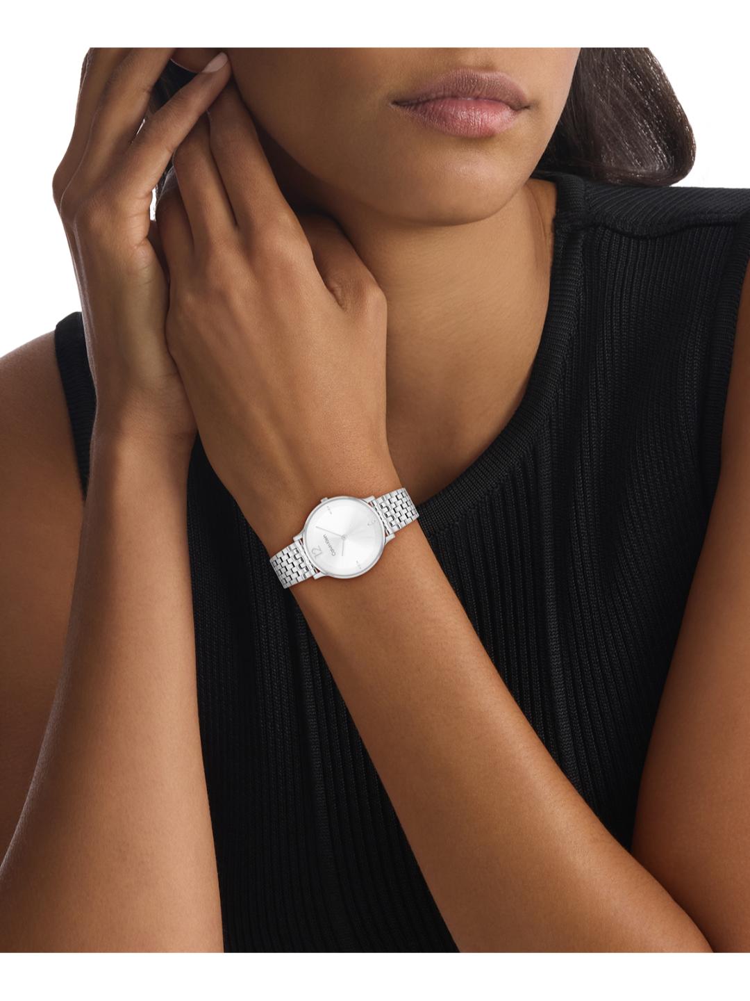 Calvin Klein Luxe White 34 mm Dial Women Analog Watch 25100169
