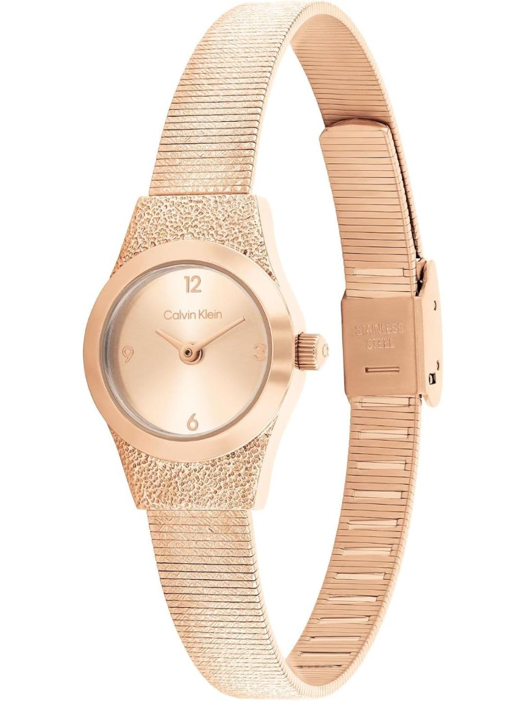 Calvin Klein Ck Contemporary Qtz Basic Mini Carnation Gold Round Dial Women's Watch 25100194