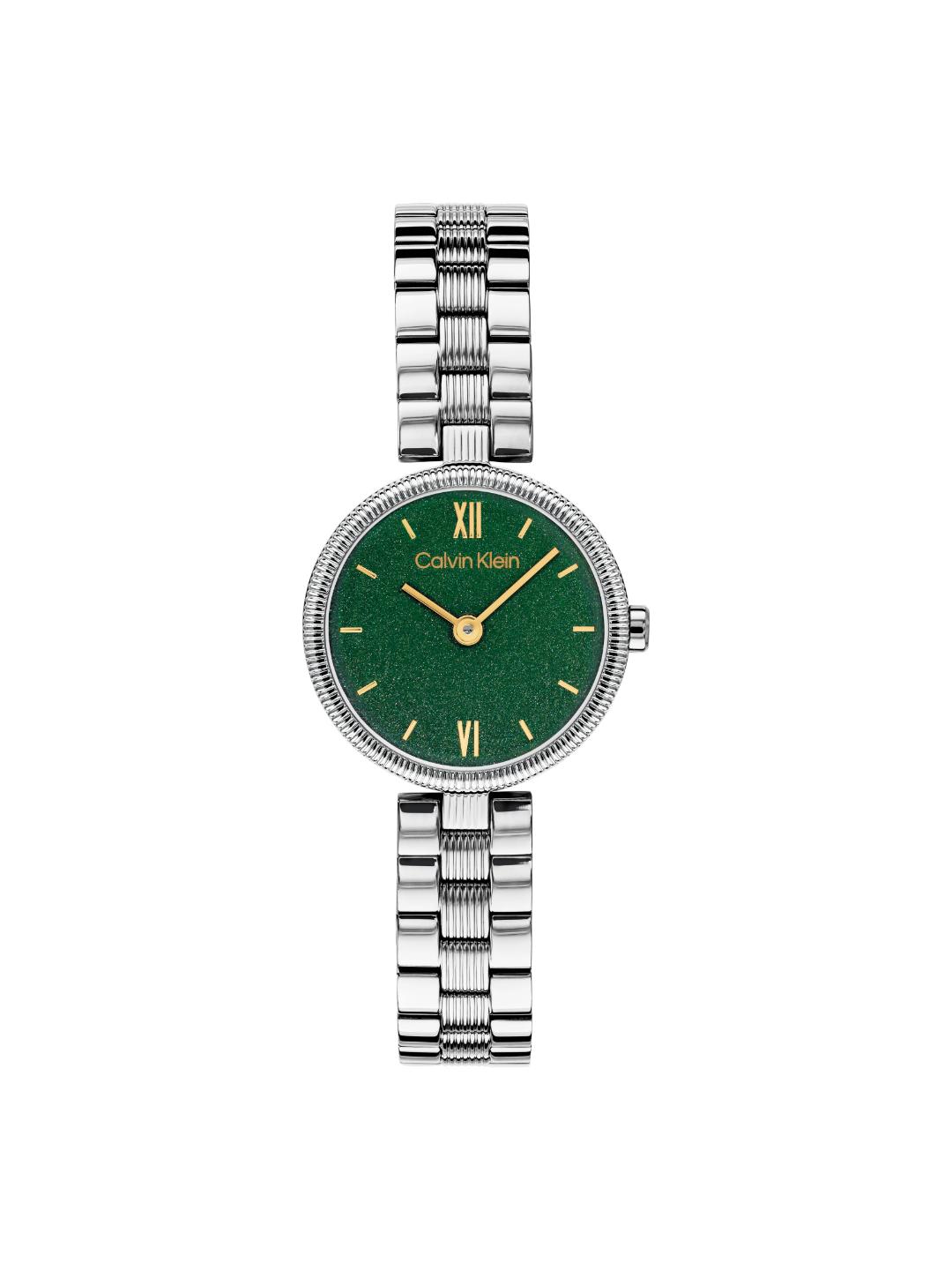 Calvin Klein Gleam Qtz Basic Slim Green Round Dial Women's Watch 25100224