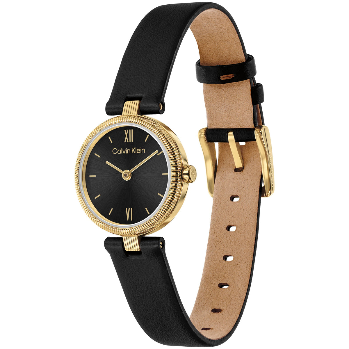 Calvin Klein Gleam Qtz Basic Slim Black Color Round Dial Women's Watch 25100230