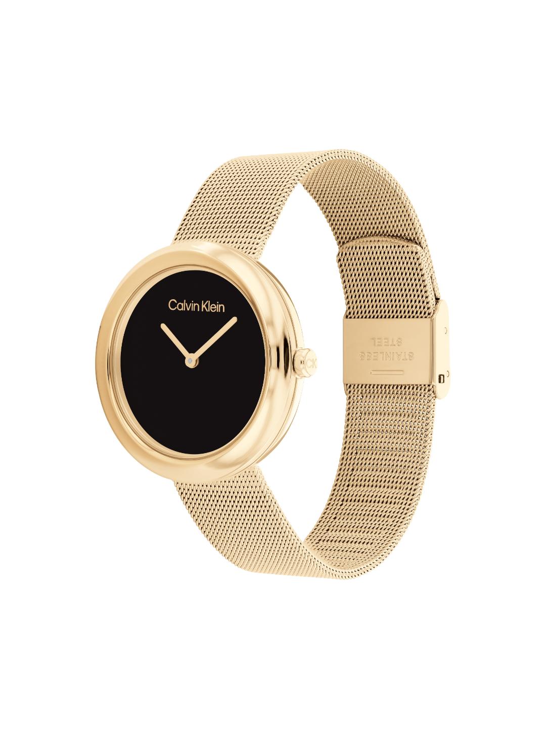 Calvin Klein Twisted Bezel Black 34 mm Dial Women Analog Watch 25200012