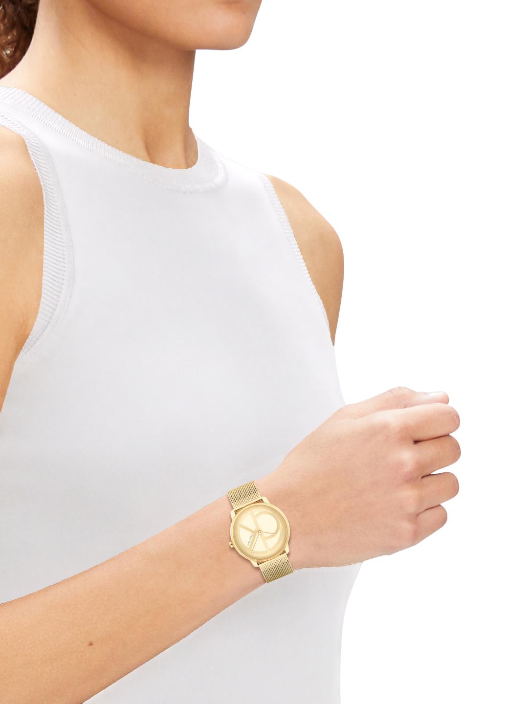Calvin Klein Iconic Light Champagne 35 mm Dial Unisex Watch 25200034
