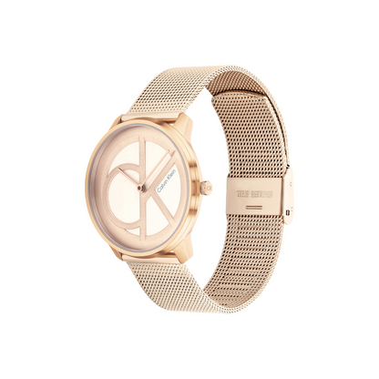 Calvin Klein CK ICONIC 35 mm Gold Dial Unisex Watch-  25200035