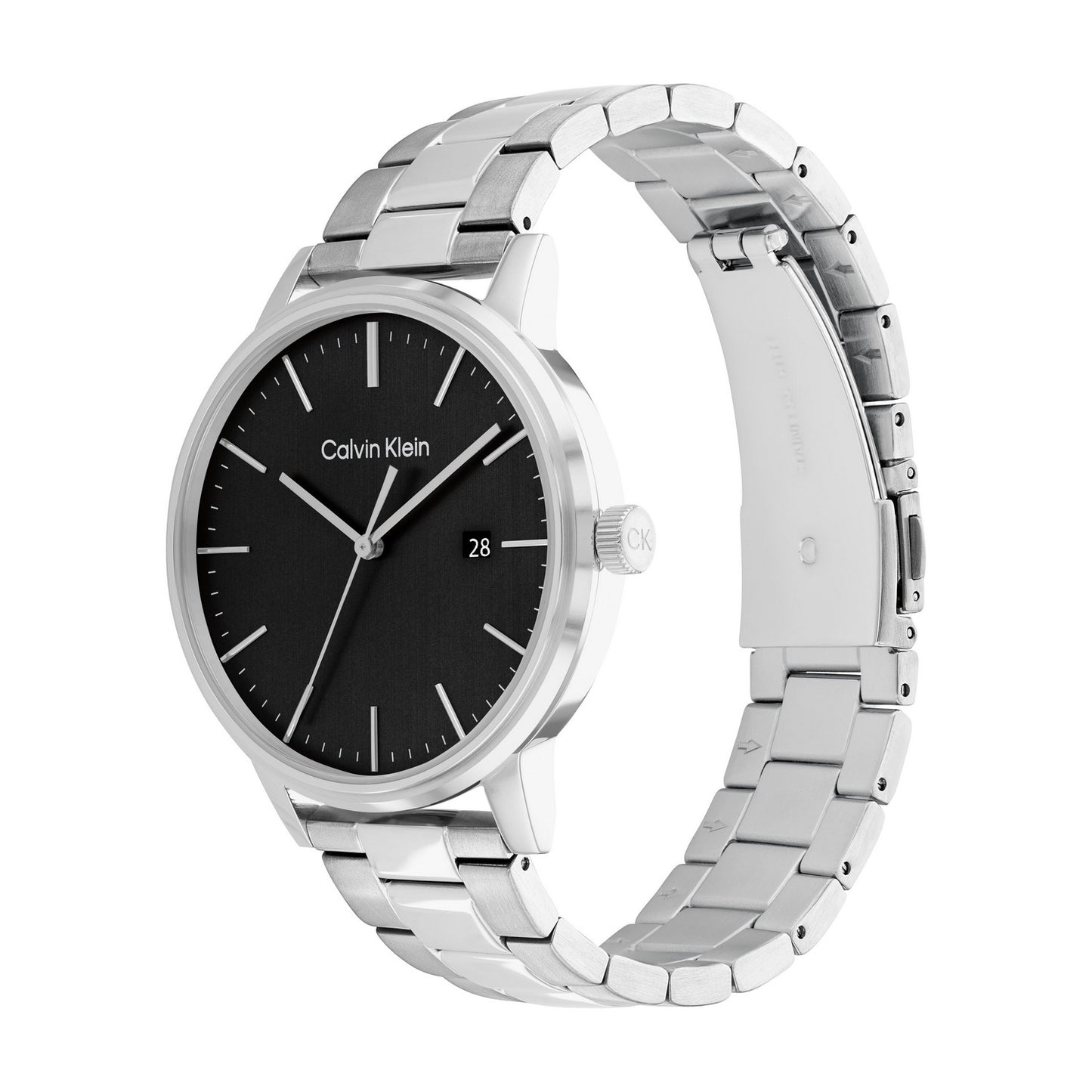 Calvin Klein LINKED BRACELET FOR HIM 43 mm Black Dial Men Analog Watch- 25200053