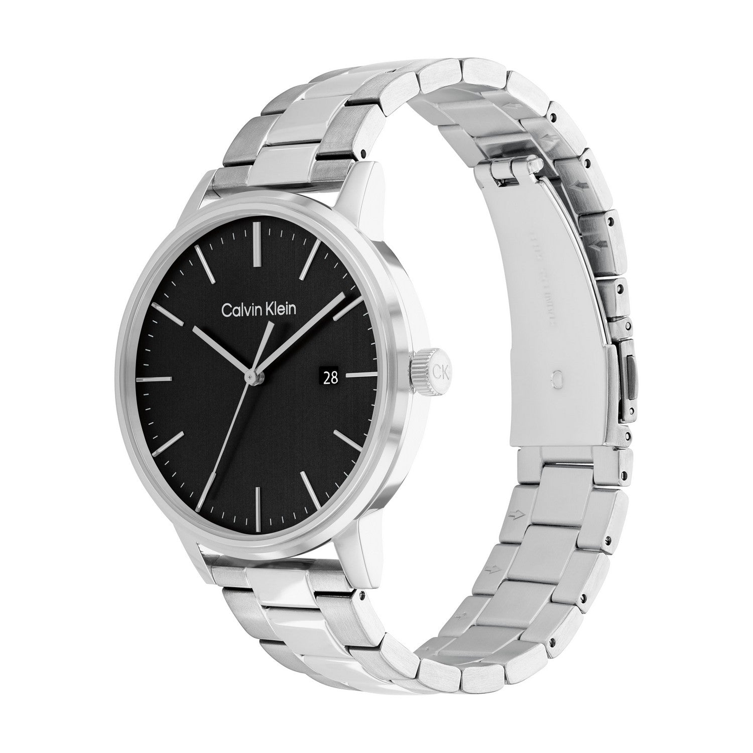 Calvin Klein LINKED BRACELET FOR HIM 43 mm Black Dial Men Analog Watch 25200053