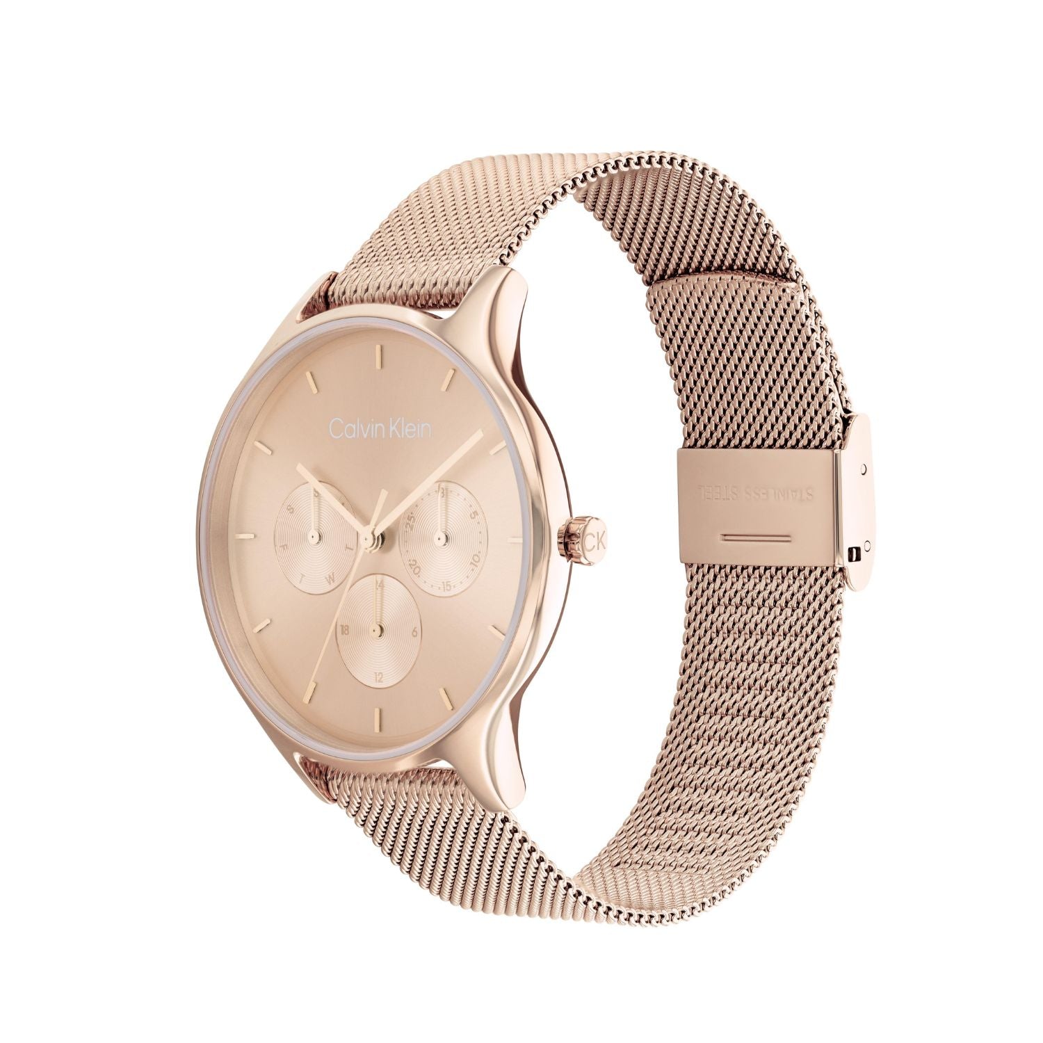 Calvin Klein TIMELESS MESH MF 38 mm Gold Dial Women Watch 25200102