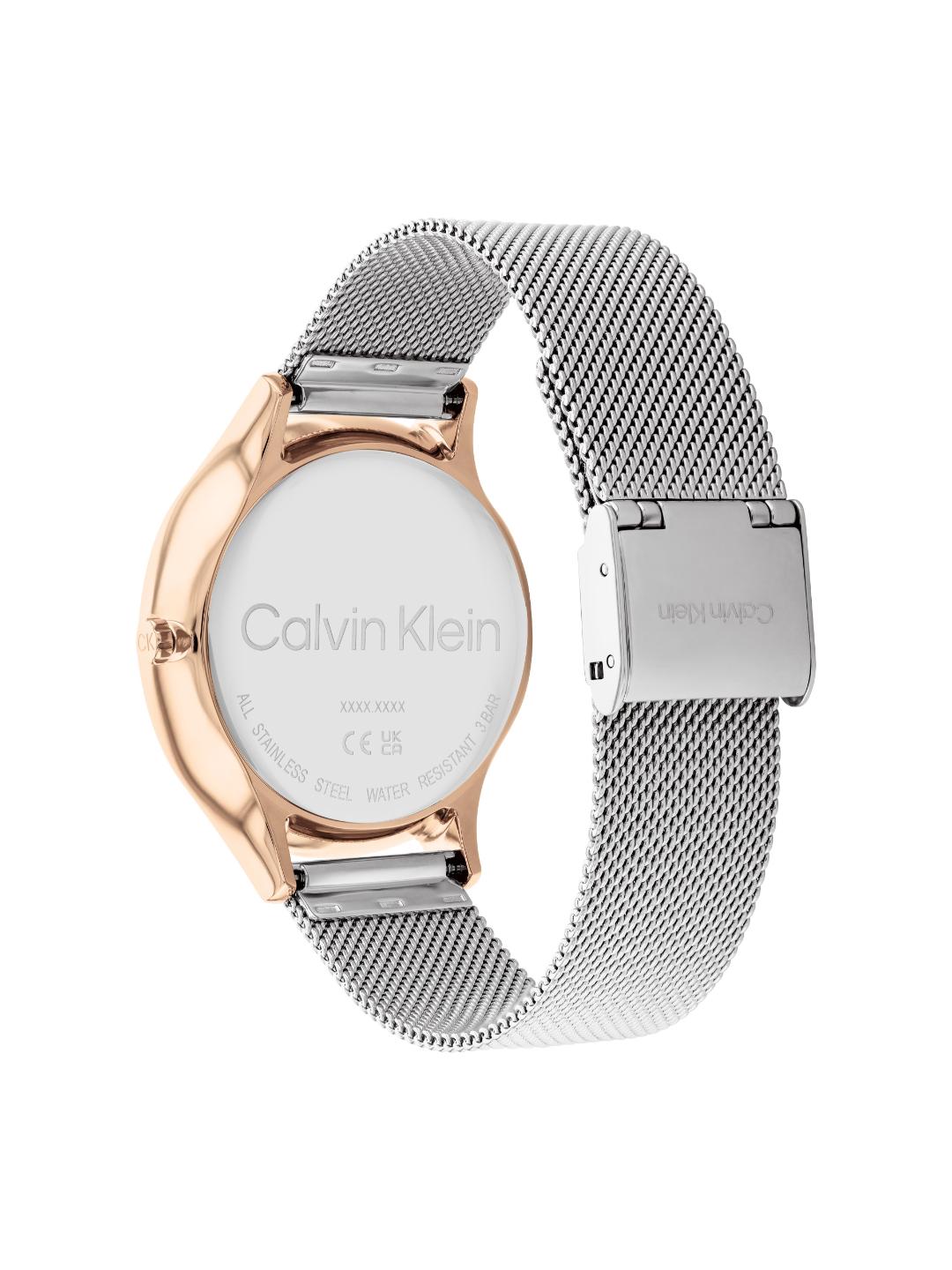 Calvin Klein Timeless Mesh Chrono White 38 mm Dial Women Analog Watch 25200106