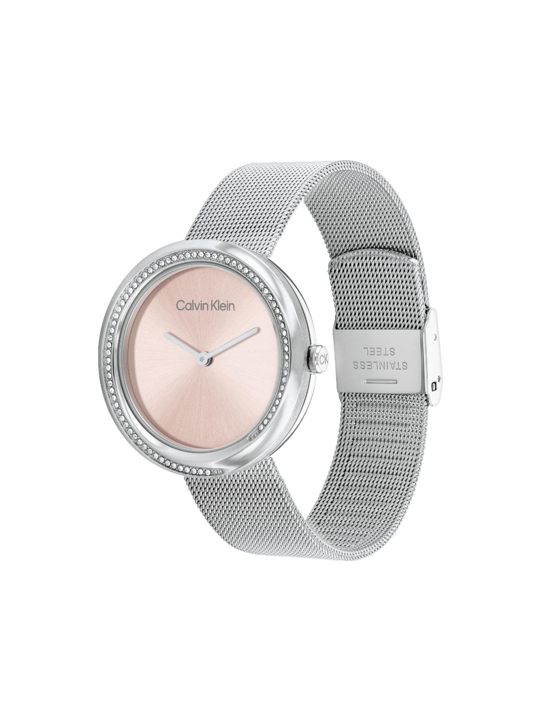 Calvin Klein Twisted Bezel Blush 34 mm Dial Women Analog Watch 25200149
