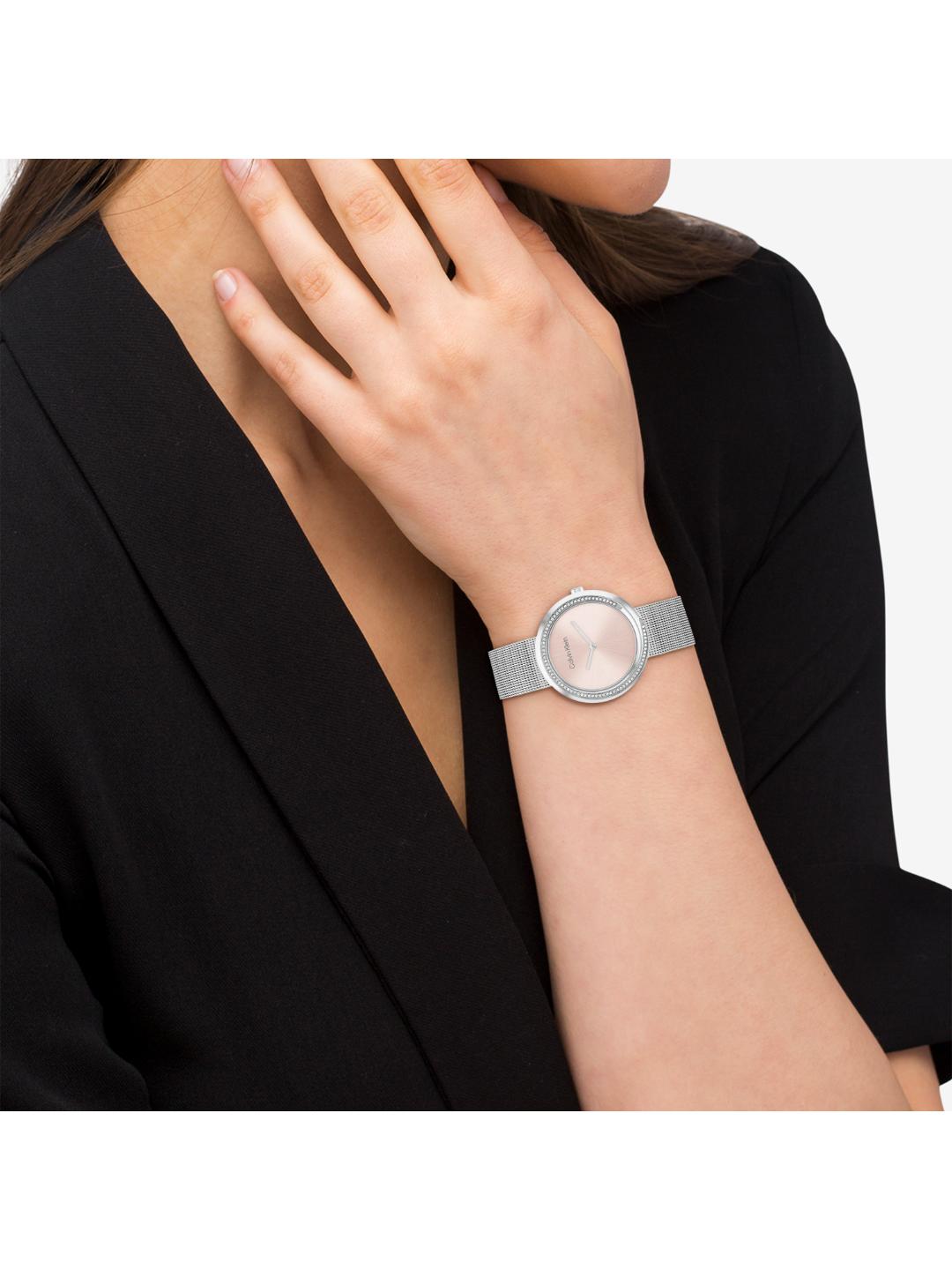Calvin Klein Twisted Bezel Blush 34 mm Dial Women Analog Watch 25200149