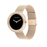 Calvin Klein TWISTED BEZEL 34 mm Black Dial Women Watch 25200151
