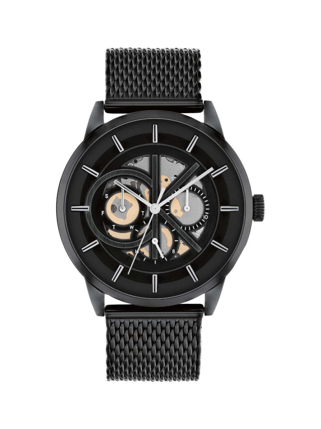Calvin Klein Modern Skeleton Qtz Multifunction Black Round Dial Men's Watch 25200214