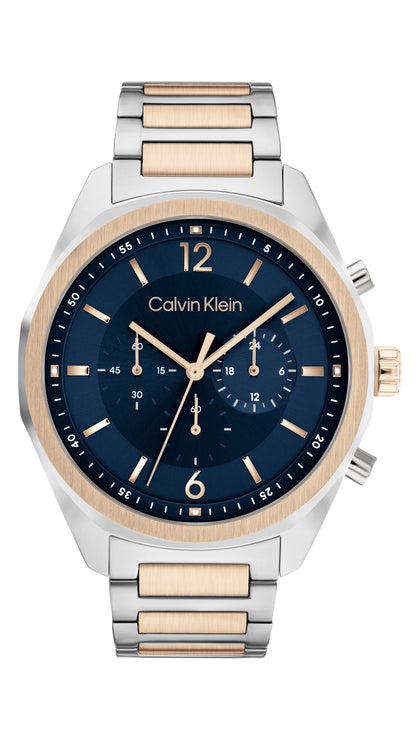 Calvin Klein Force Qtz Fashion Chrono 45 mm Blue Dial Men Watch- 25200265