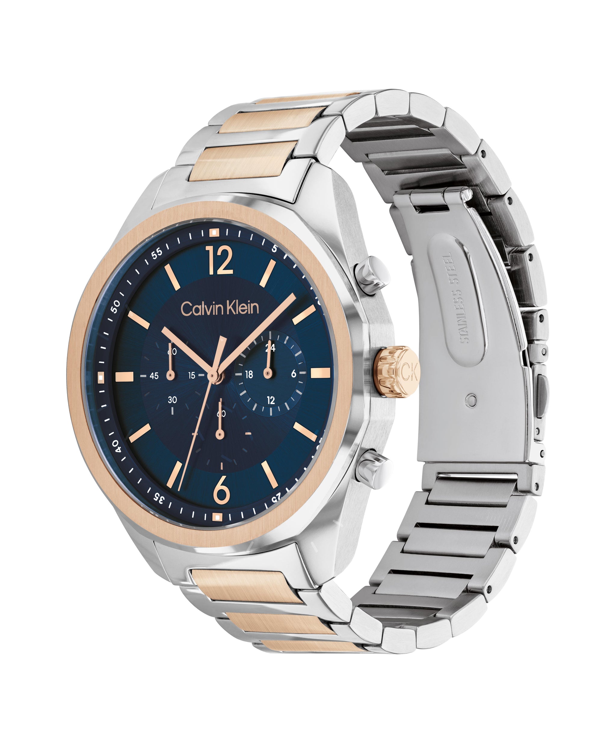 Calvin Klein Force Qtz Fashion Chrono 45 mm Blue Dial Men Watch 25200265