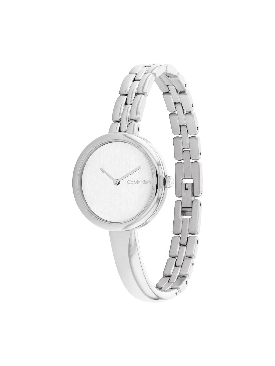 Calvin Klein Bangled Silver 28 mm Dial Women Analog Watch 25200278