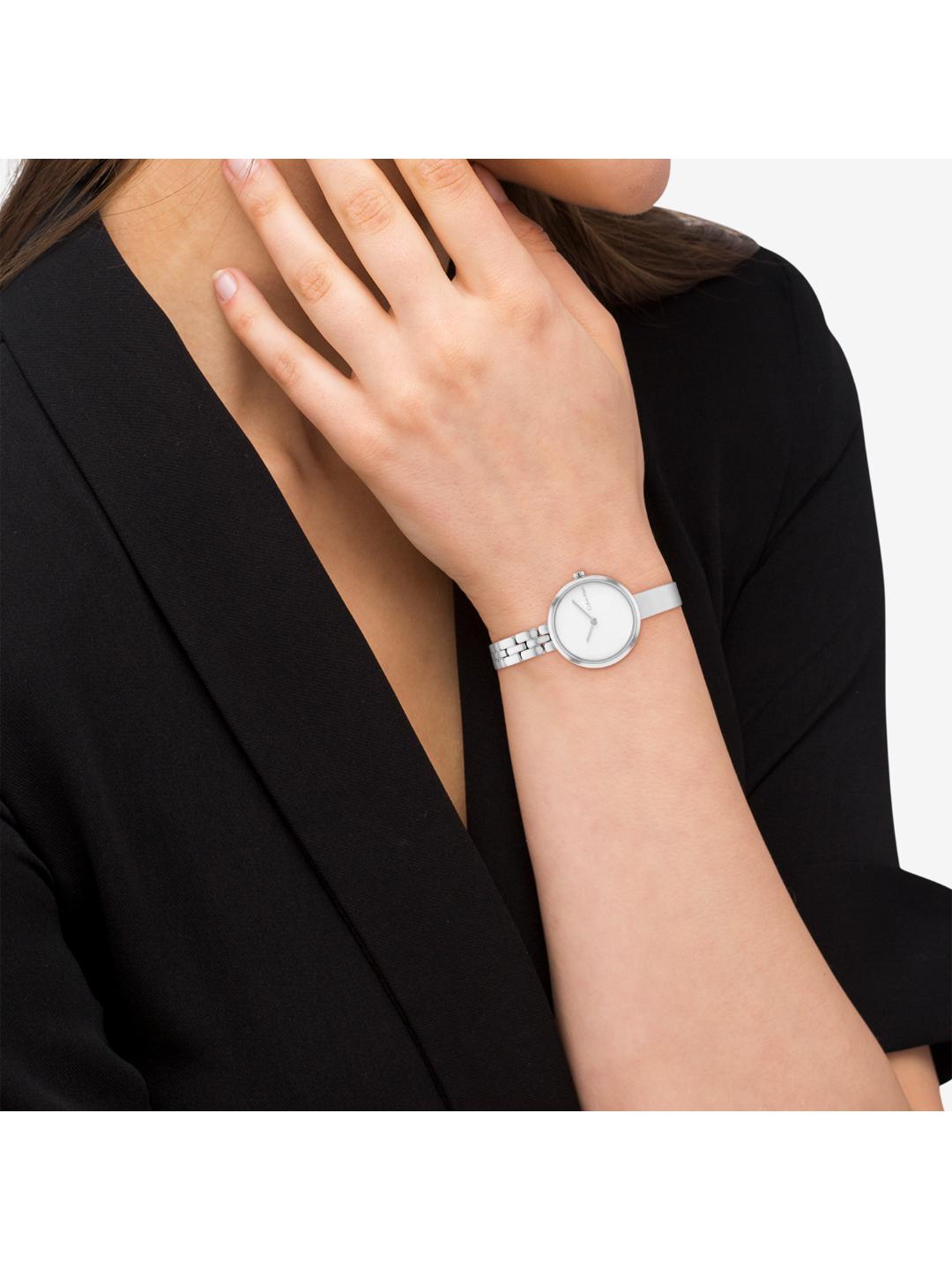 Calvin Klein Bangled Silver 28 mm Dial Women Analog Watch 25200278