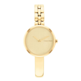 Gold watch with a white background