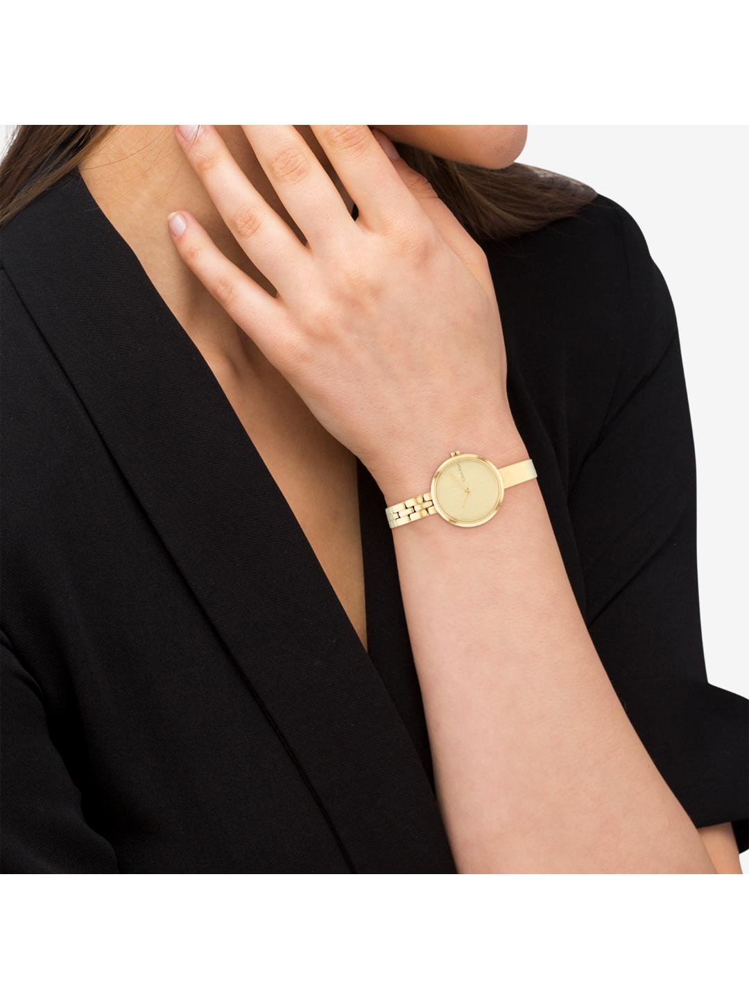 Calvin Klein Bangled Light Champagne 28 mm Dial Women Analog Watch 25200279