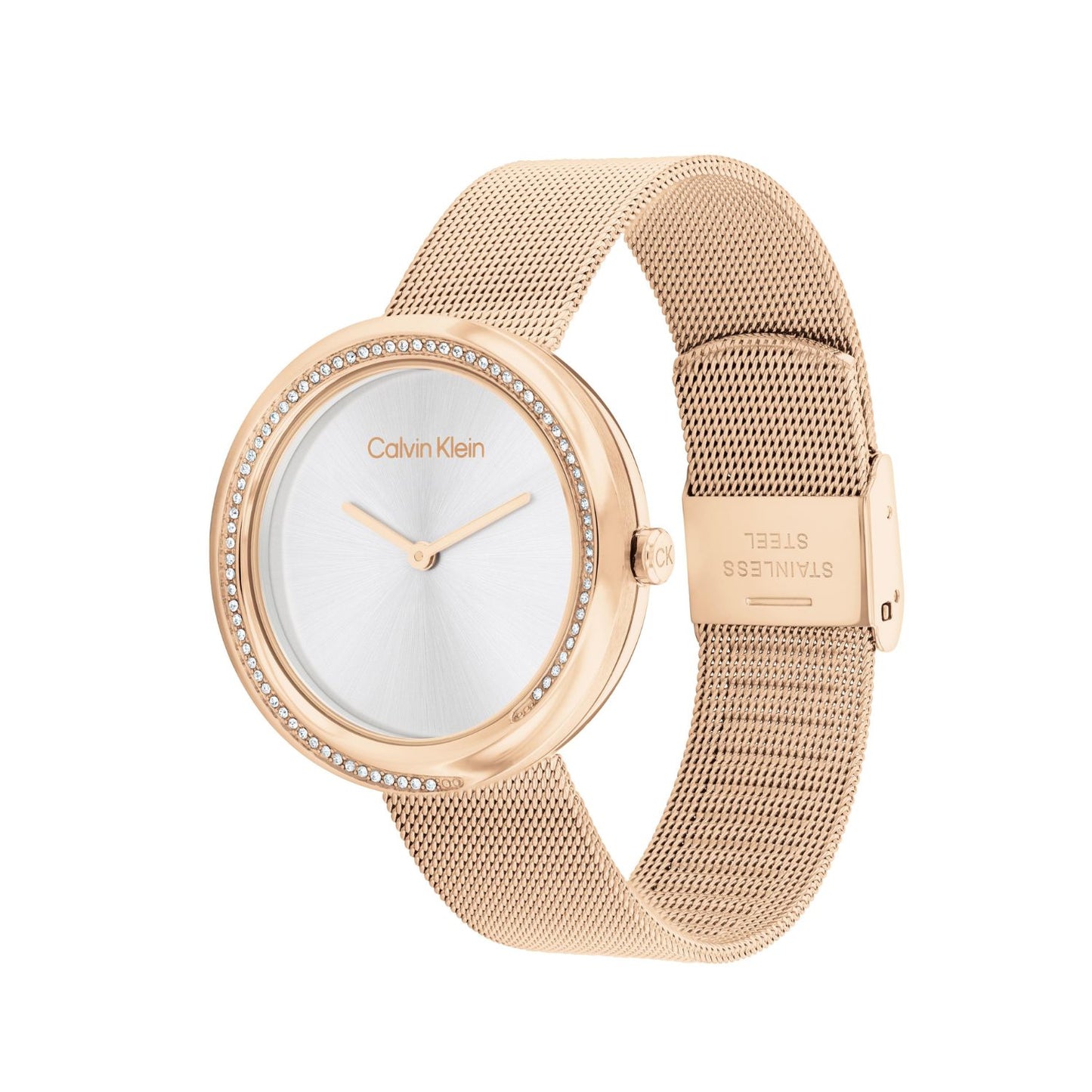 Calvin Klein TWISTED BEZEL 34 mm Silver Dial Women Watch 25200312