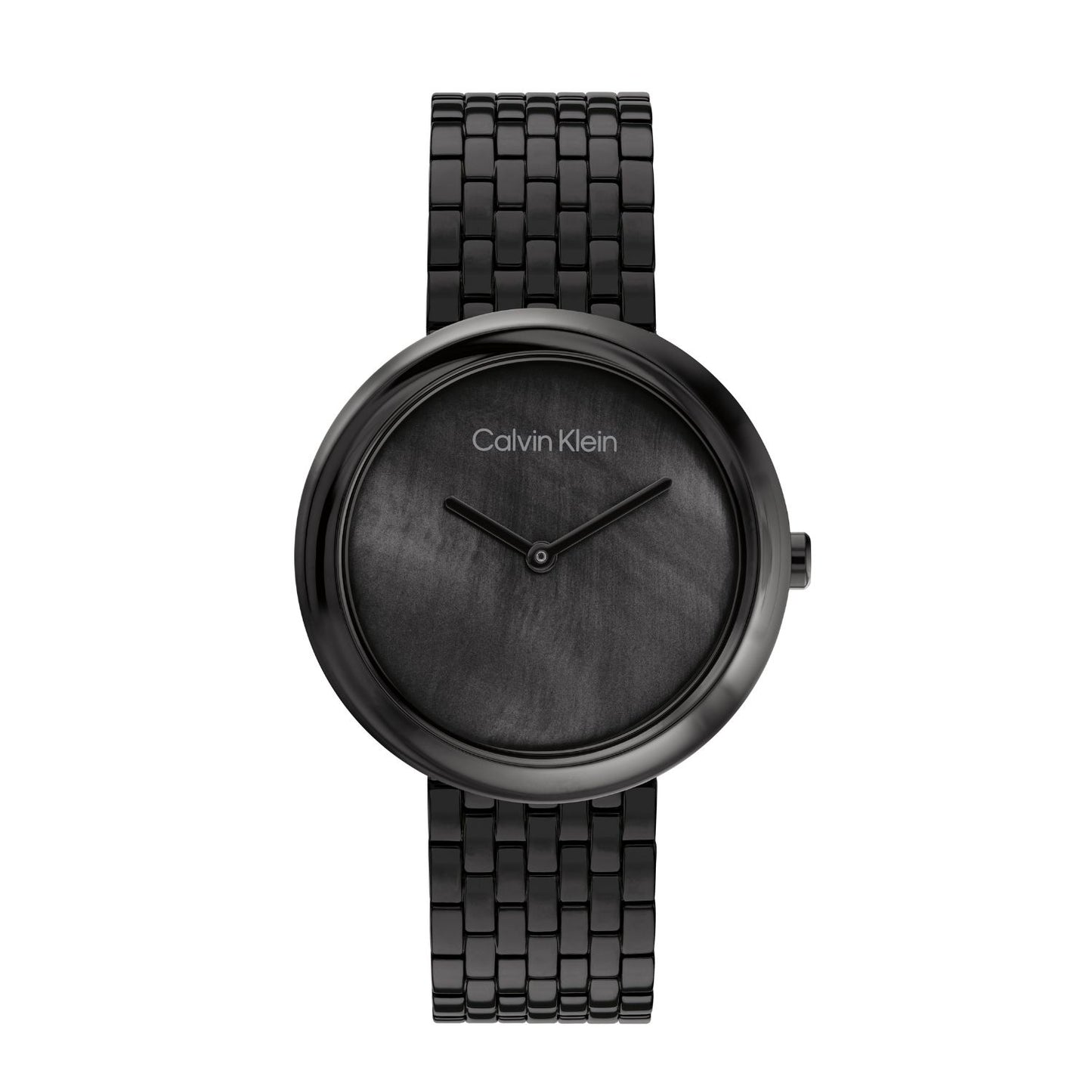 Calvin Klein TWISTED BEZEL 34 mm Black Dial Women Watch 25200323