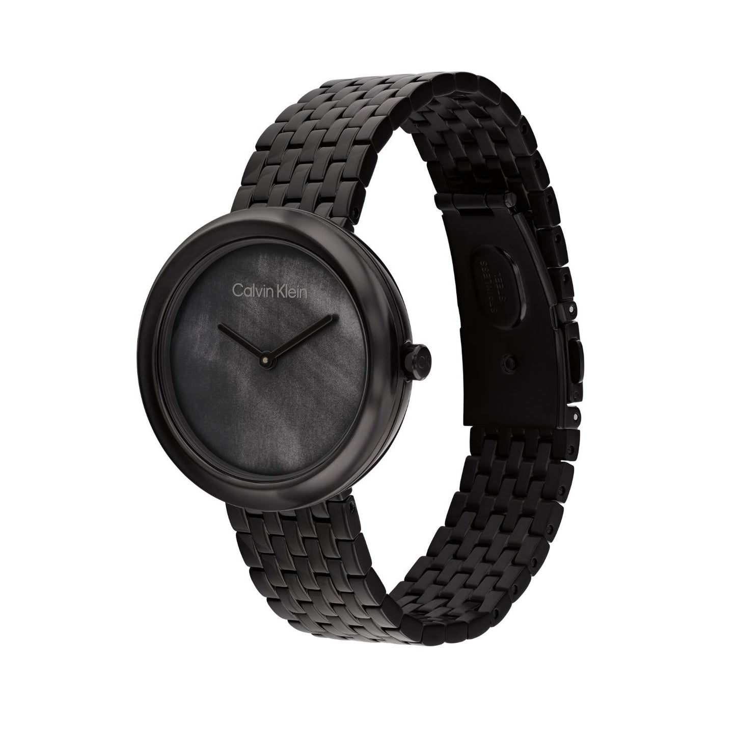 Calvin Klein TWISTED BEZEL 34 mm Black Dial Women Watch 25200323