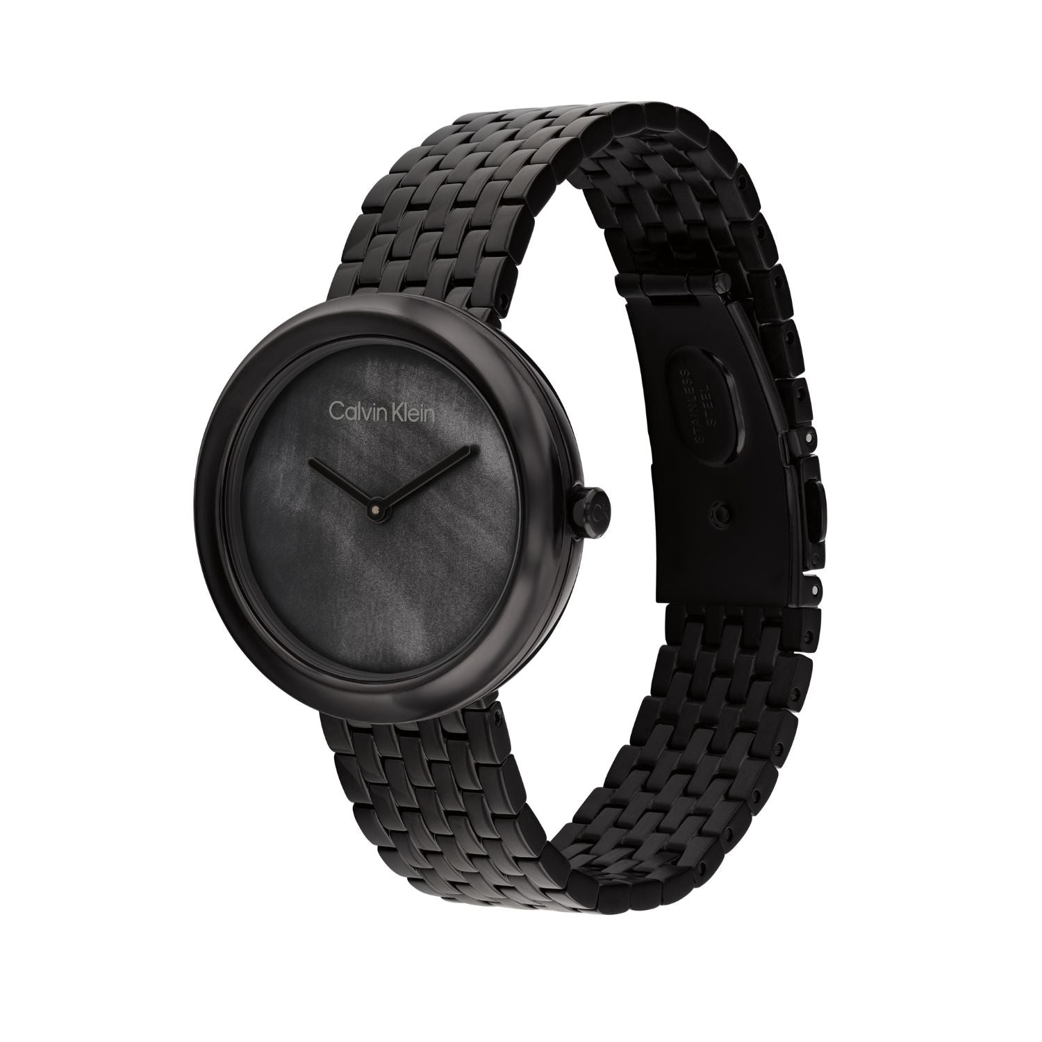 Calvin Klein TWISTED BEZEL 34 mm Black Dial Women Watch 25200323