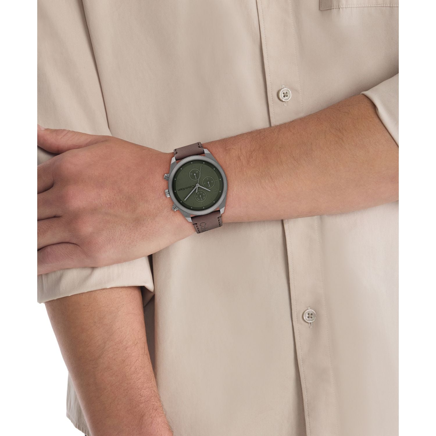 Calvin Klein IMPACT 44 mm Green Dial Men Watch 25200363