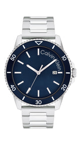 Calvin Klein AQUEOUS 44 mm Navy Dial Men Watch 25200385