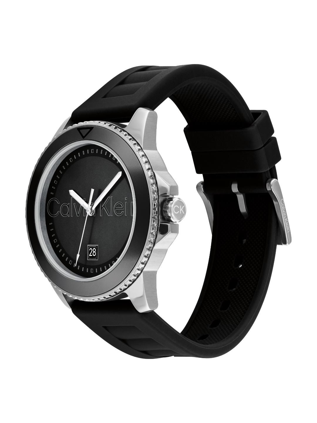 Calvin Klein Aqueous Calendar Black 44 mm Dial Men Analog Watch 25200386