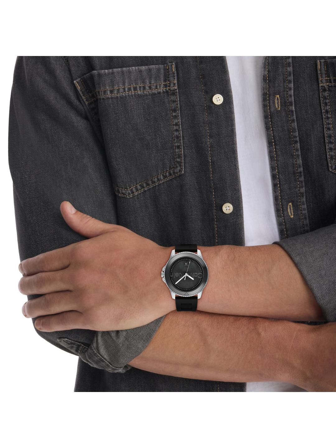 Calvin Klein Aqueous Calendar Black 44 mm Dial Men Analog Watch 25200386