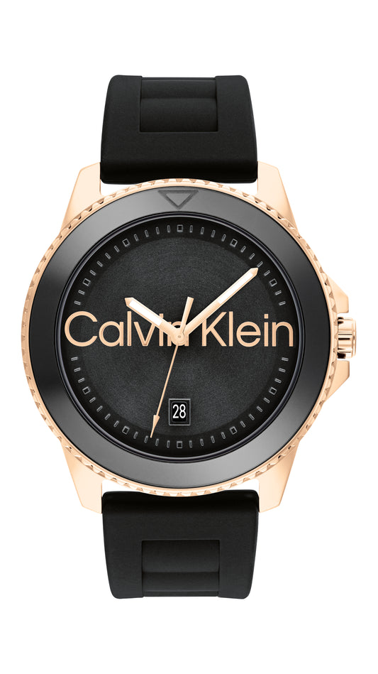 Calvin Klein Aqueous Qtz Basic Calendar 44 mm Black Dial Men Watch- 25200425