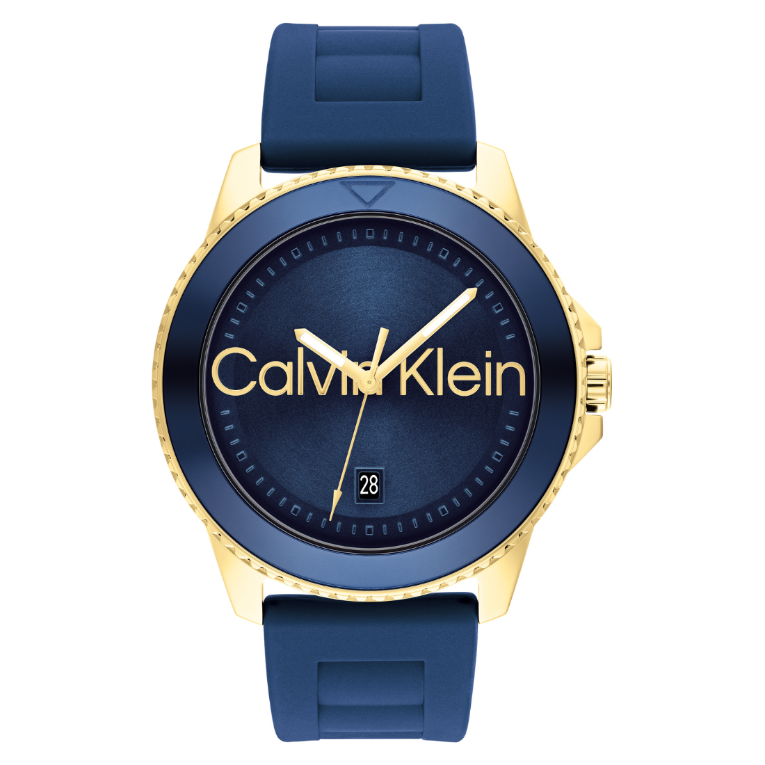 Calvin Klein Aqueous Qtz Basic Calendar 44 mm Navy Dial Men Watch 25200426