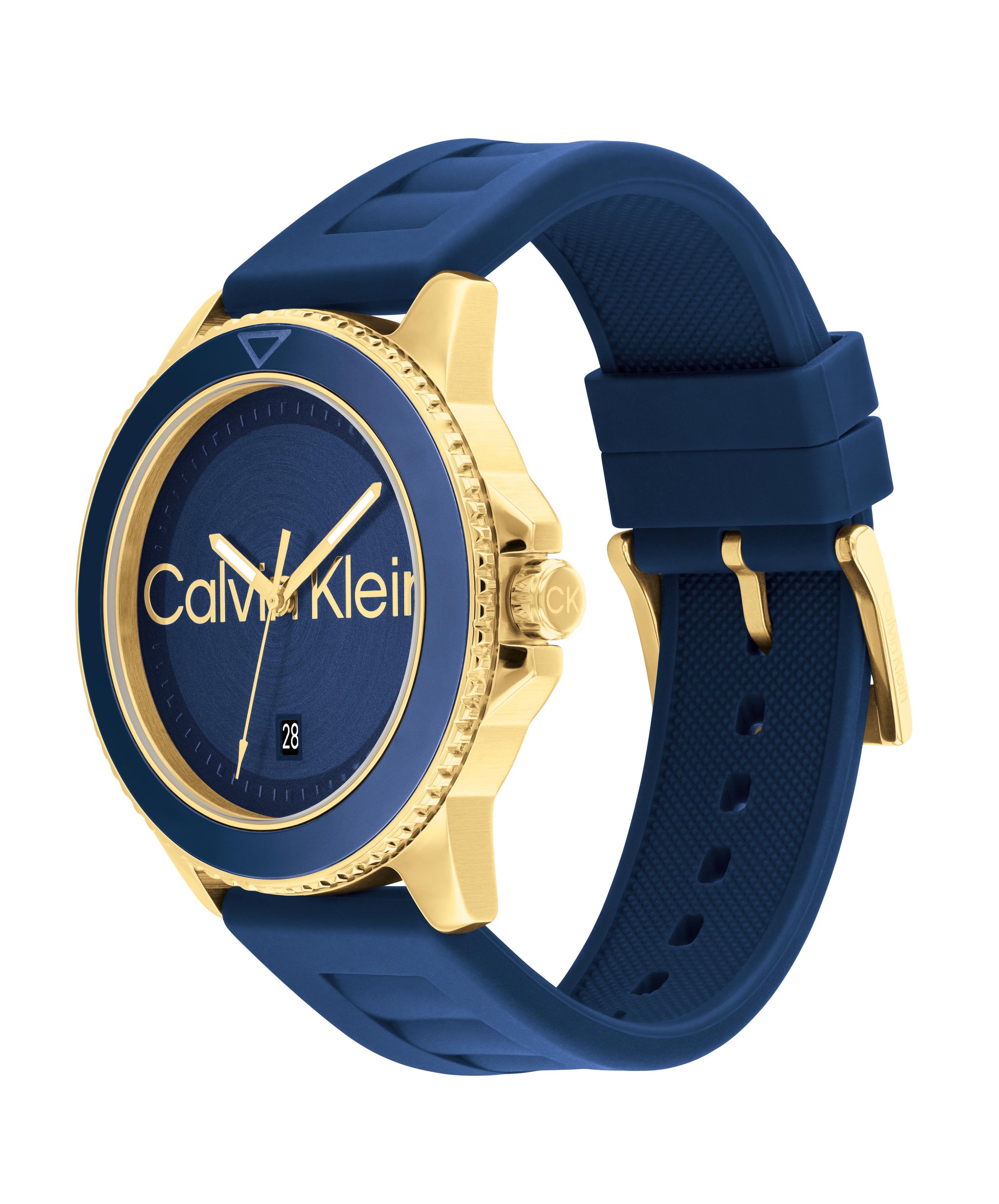 Calvin Klein Aqueous Qtz Basic Calendar 44 mm Navy Dial Men Watch 25200426