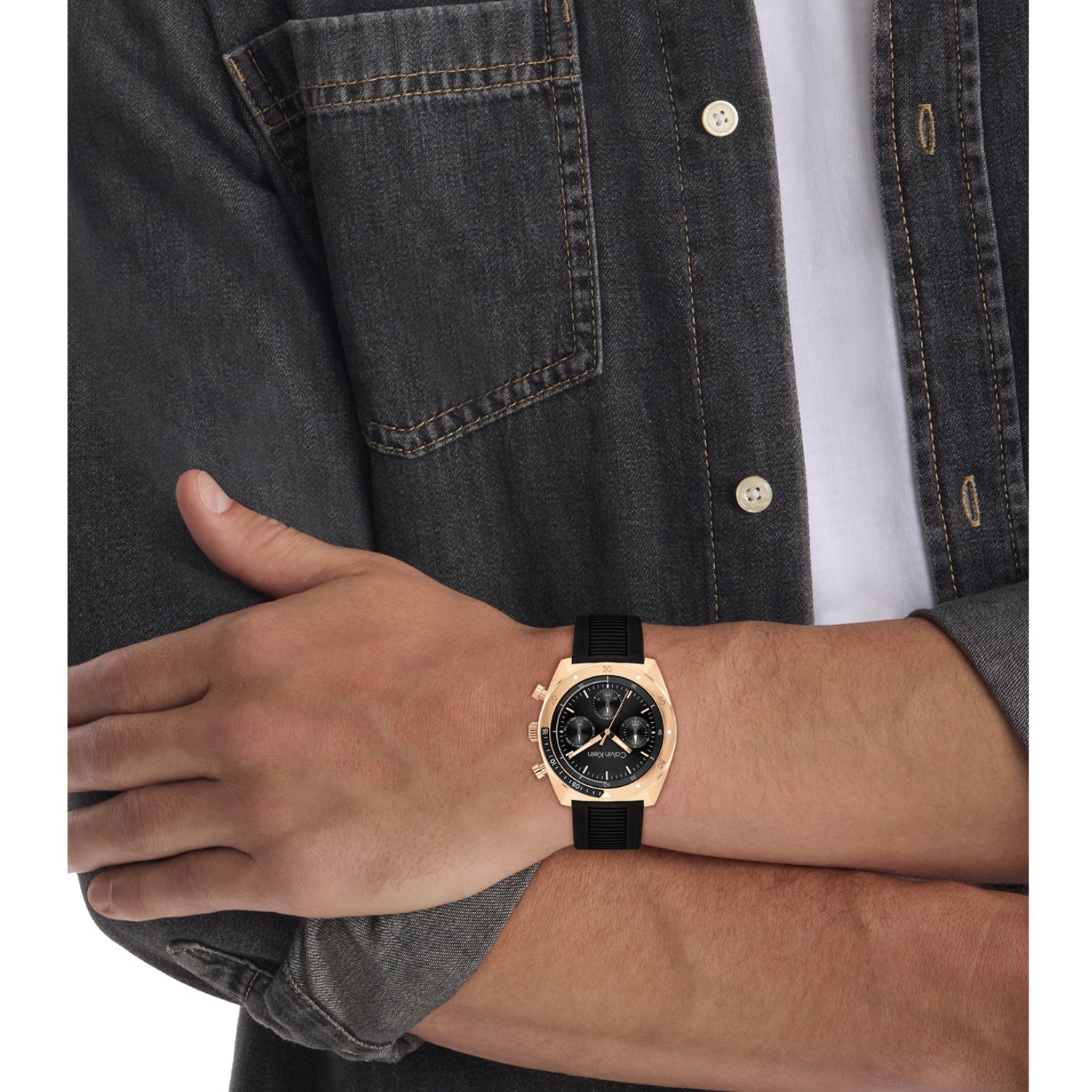 Calvin Klein CK FLEX 45 mm Black Dial Men Watch 25200480