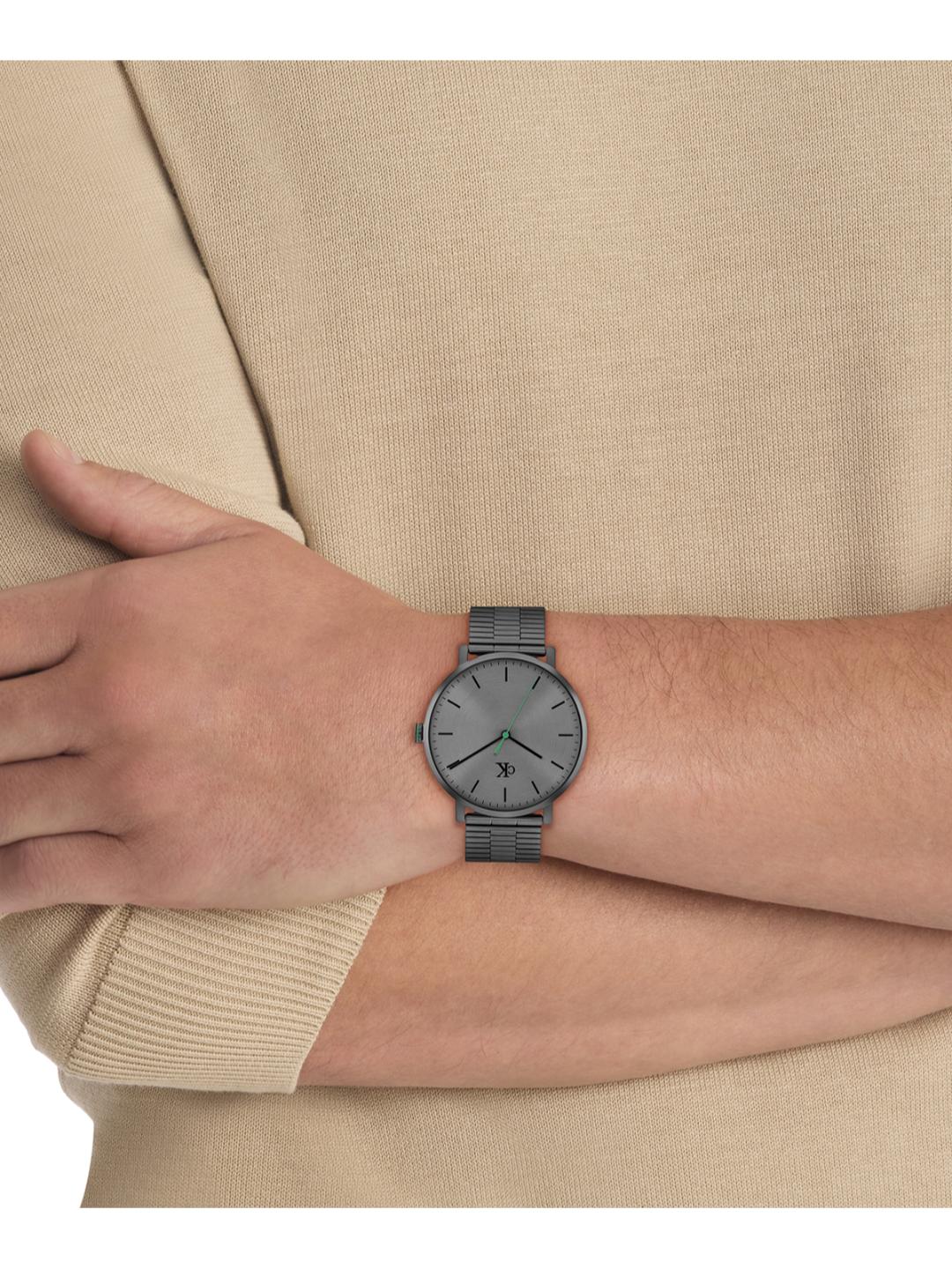 Calvin Klein Ck Real Qtz Basic Slim Grey Round Dial Men's Watch 25200551