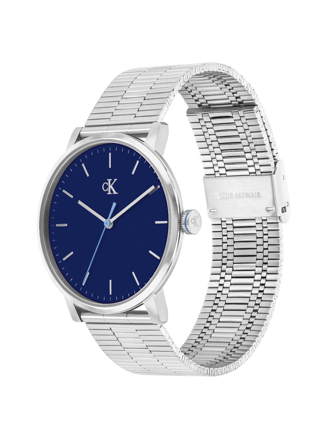 Calvin Klein Ck Real Qtz Basic Slim Blue Round Dial Men's Watch 25200598