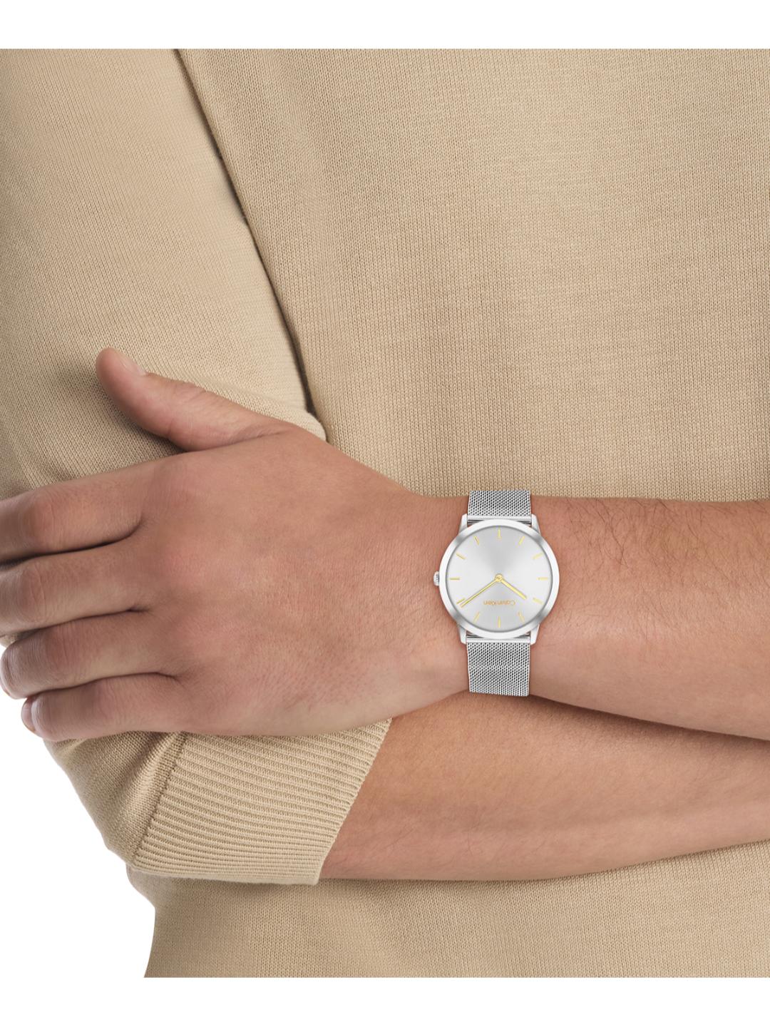 Calvin Klein Exceptional Silver 37.5 mm Dial Unisex Watch 25300001