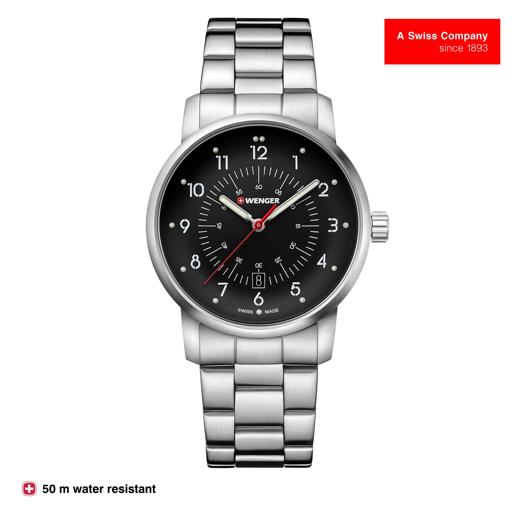 Wenger Avenue 42mm Black Dial Men Analog Watch 01.1641.116