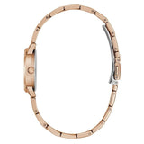 Guess Gb Elle Analog Watch for Woman with White Round Dial & Rose Gold Tone Stainless Steel Bracelet Band Water Resistant Women's Wrist Watches  U1458L4M