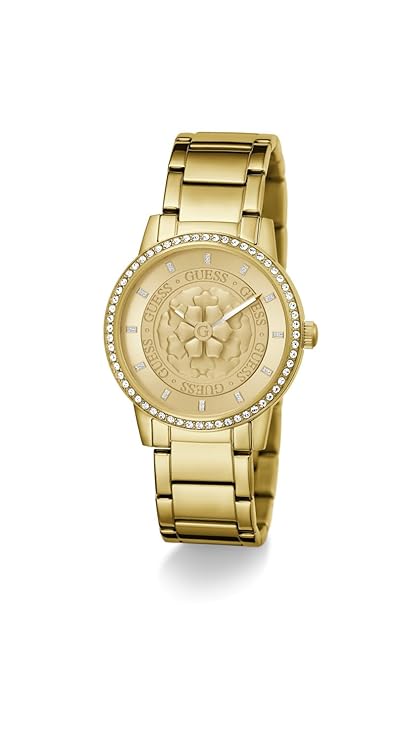 Guess Petal Round 36mm Champagne Dial Analog Women Watch GW0747L2