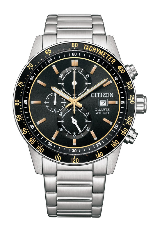 Citizen Quartz Chronograph 44 mm Black Dial Men Watch- AN3681-57E