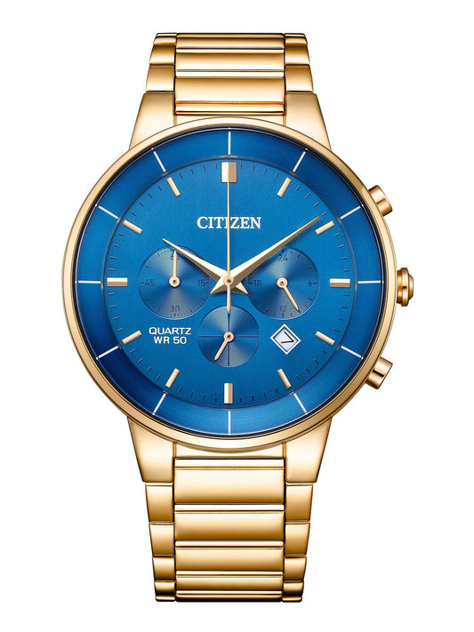 Citizen Men 42 mm Size Blue Dial Chronograph Watch- AN8223-54L