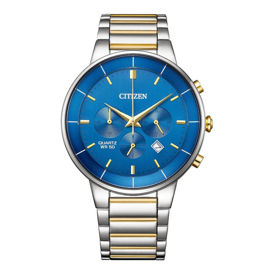 CITIZEN Men 42 mm Size Blue Dial Chronograph Watch- AN8224-51L