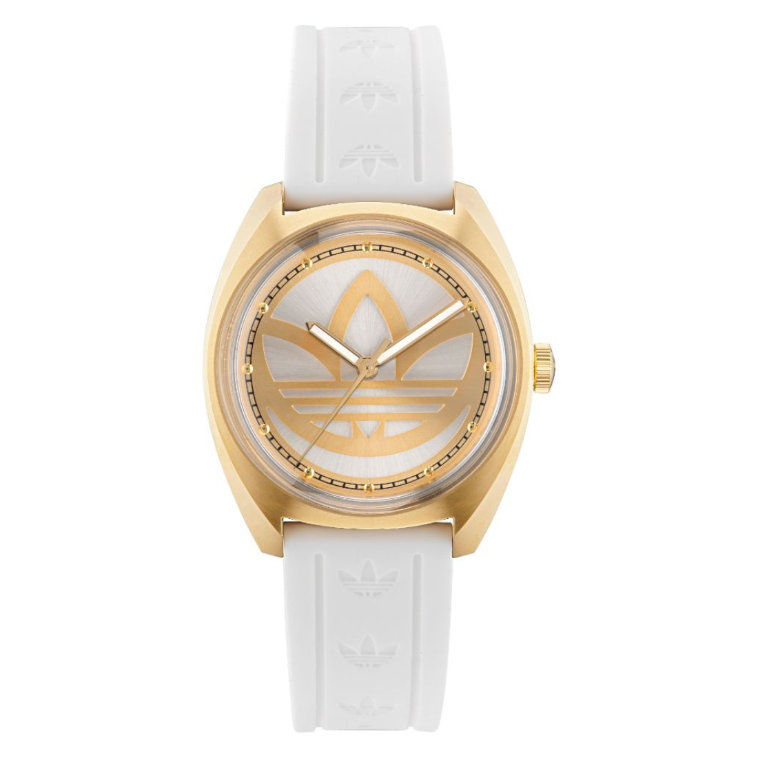 Adidas Originals Unisex 39 mm Edition One Silver Dial White Silicone Strap Watch AOFH23012