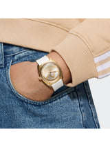 Adidas Originals Unisex 39 mm Edition One Silver Dial White Silicone Strap Watch AOFH23012