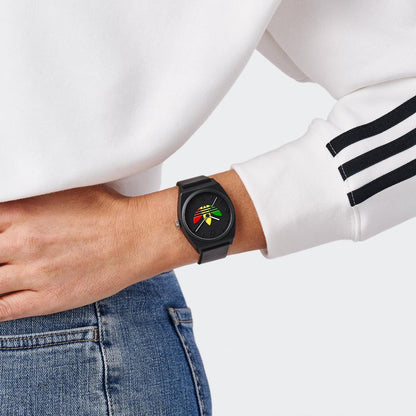 Adidas Originals Project Two Grfx Unisex Black 38 mm Dial Analog Watch - AOST24071