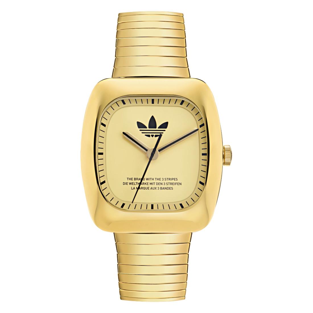 Adidas Originals Retro Wave One Unisex Gold-Tone 37 mm Dial Analog Watch - AOSY24024