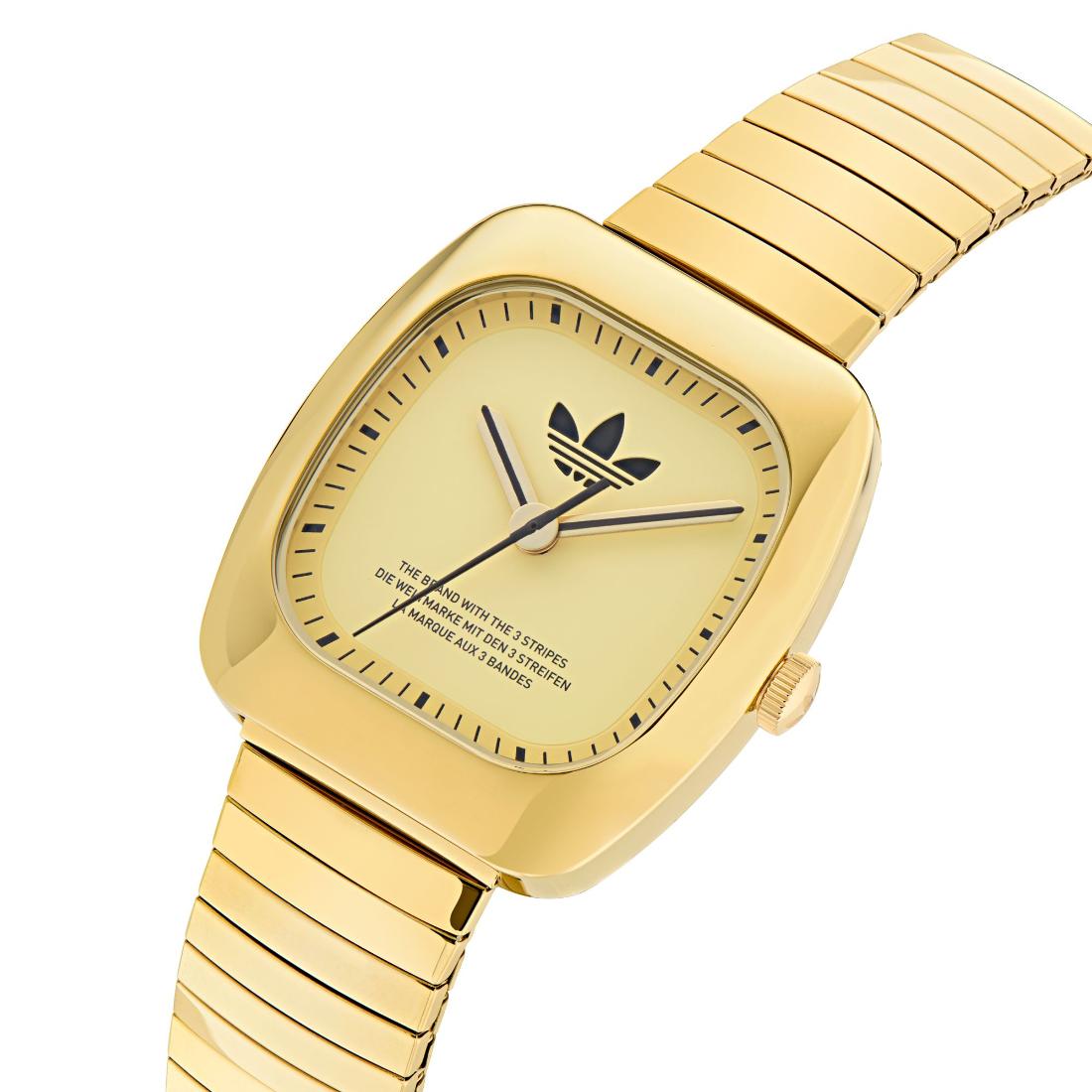 Adidas Originals Retro Wave One Unisex Gold Tone 37 mm Dial Analog Watch AOSY24024