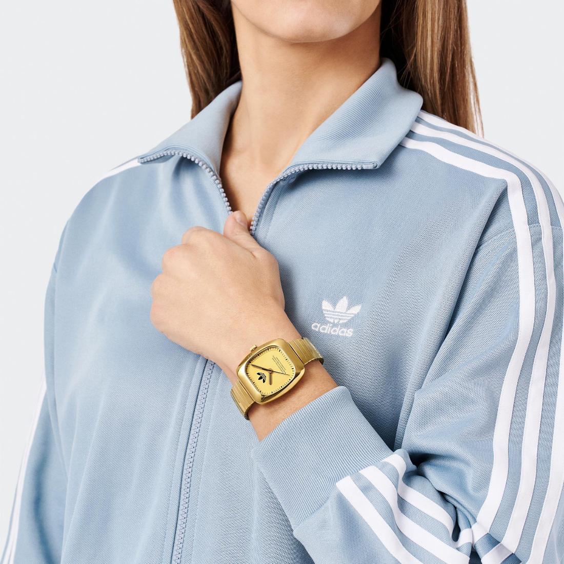 Adidas Originals Retro Wave One Unisex Gold Tone 37 mm Dial Analog Watch AOSY24024